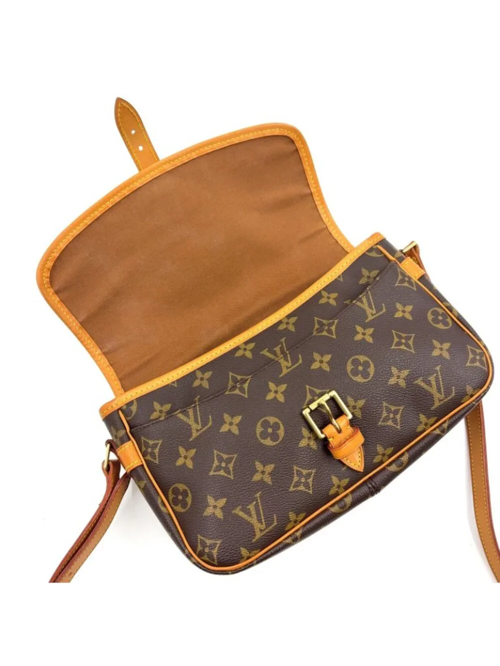 Louis Vuitton Sologne Monogram Leather Brown Shoulder Bag Gold - Picture 10 of 15